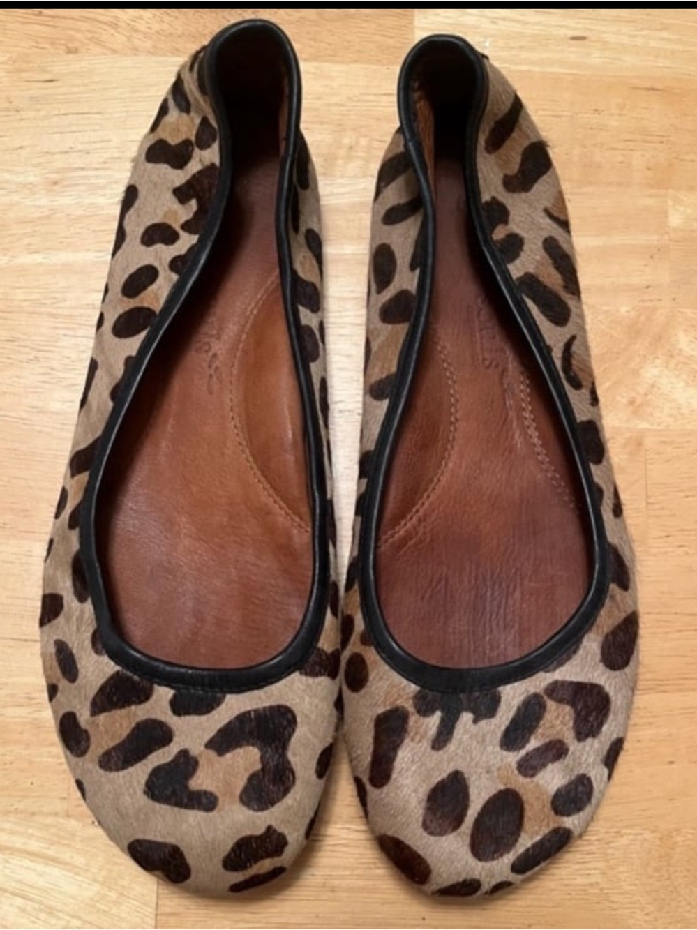 Gentle Souls Leopard Print Women’s Ballet Flats - Brown